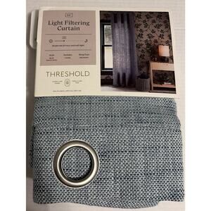 THRESHOLD Blue Space Dyed Light Filtering Textured Weave Curtain Panel 54 x 84